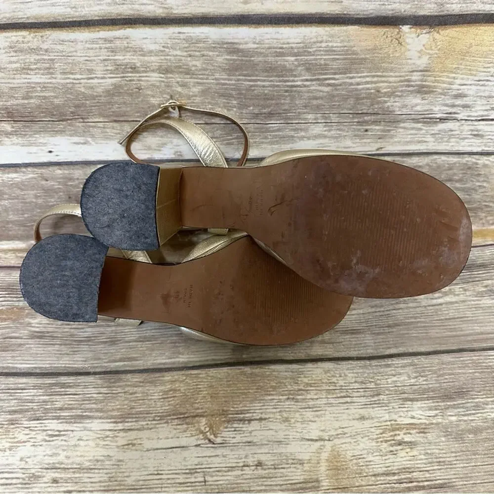 Anthropologie Gold Pearl Platform Heels Size US 9.5